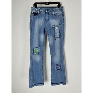 Vintage Y2K Pepe Jeans London Flared Leg Graffiti Studded Patchwork Pants 31